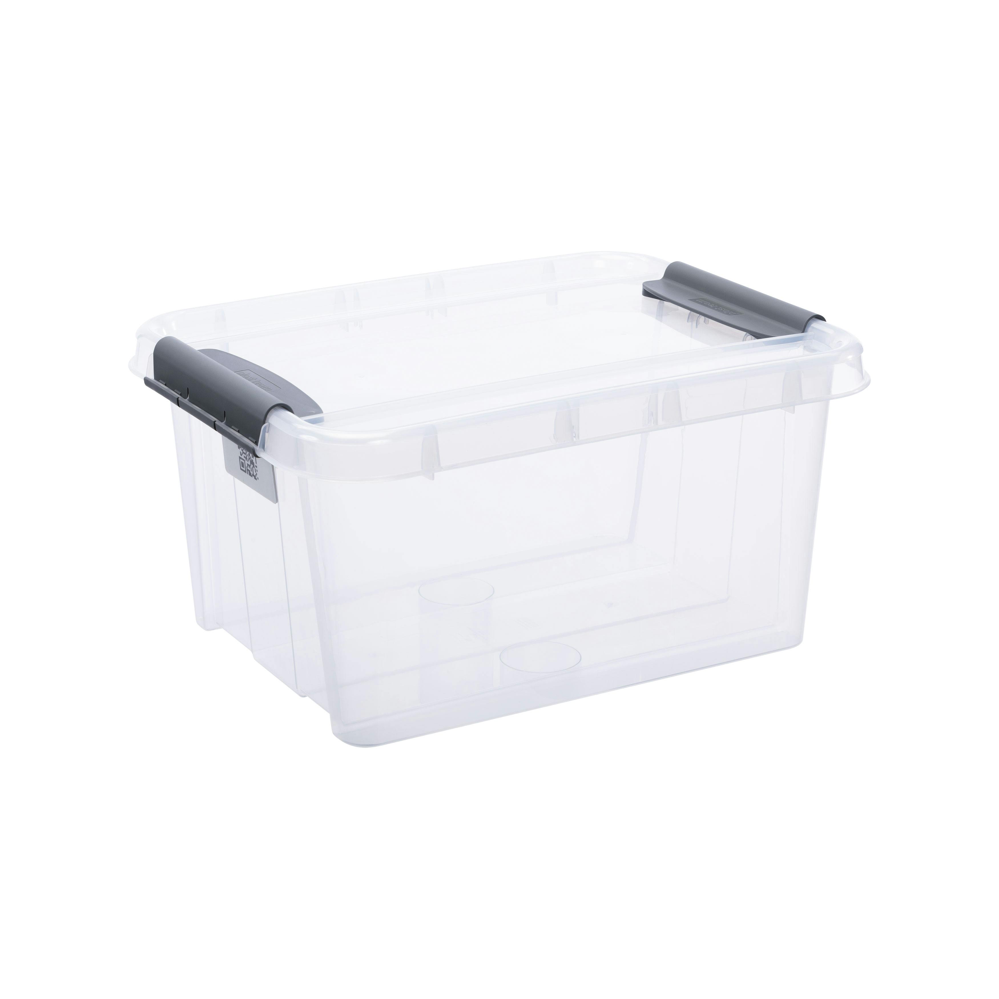 Bac de rangement avec couvercle ClipNStore 17L transparent