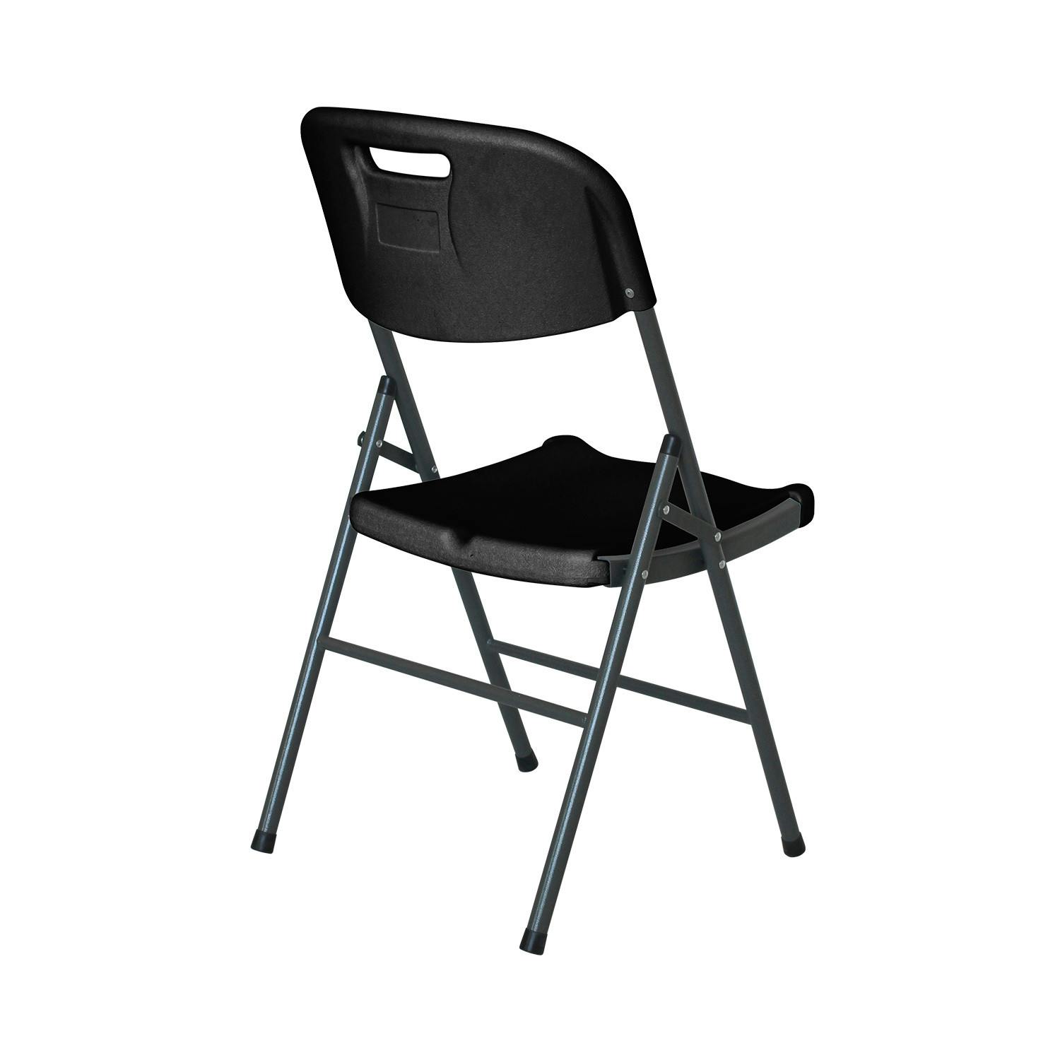 PYC Pack 6 sillas plegables Motilleja plástico Negro - Pentágono