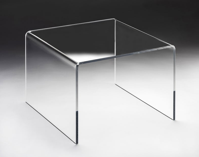 Hochwertiger Acryl-Glas Couchtisch, ideal für Wohnlandschaften,  transparent, quadratisch, B 57 x T 57 cm, H 42 cm, Acryl-Glas-Stärke 12 mm  | METRO Marktplatz