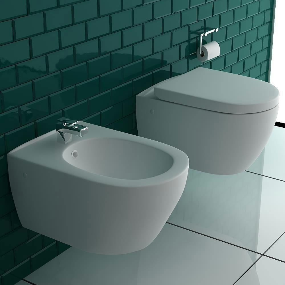 NEU weiß Wand hänge WC Toilette Tiefspüler inkl Softclose WC Sitz abnehmbar 2188 