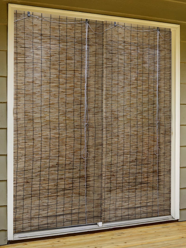 Estor enrollable translúcido Bambú Nogal marrón de 100x250cm