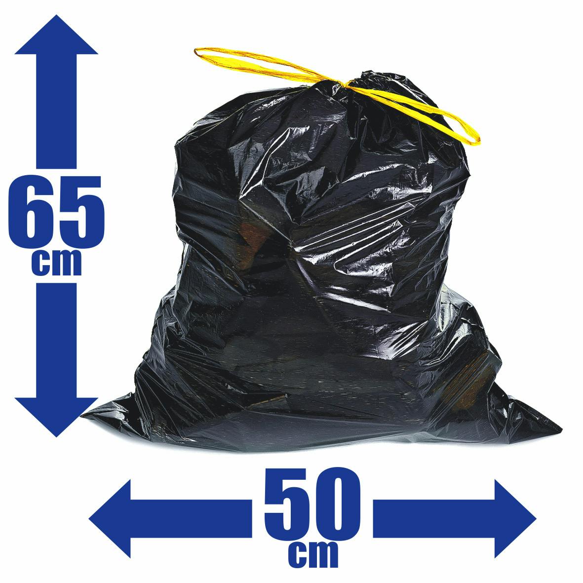 Raja Müllsack mit Verschlussband, 60 l, schwarz