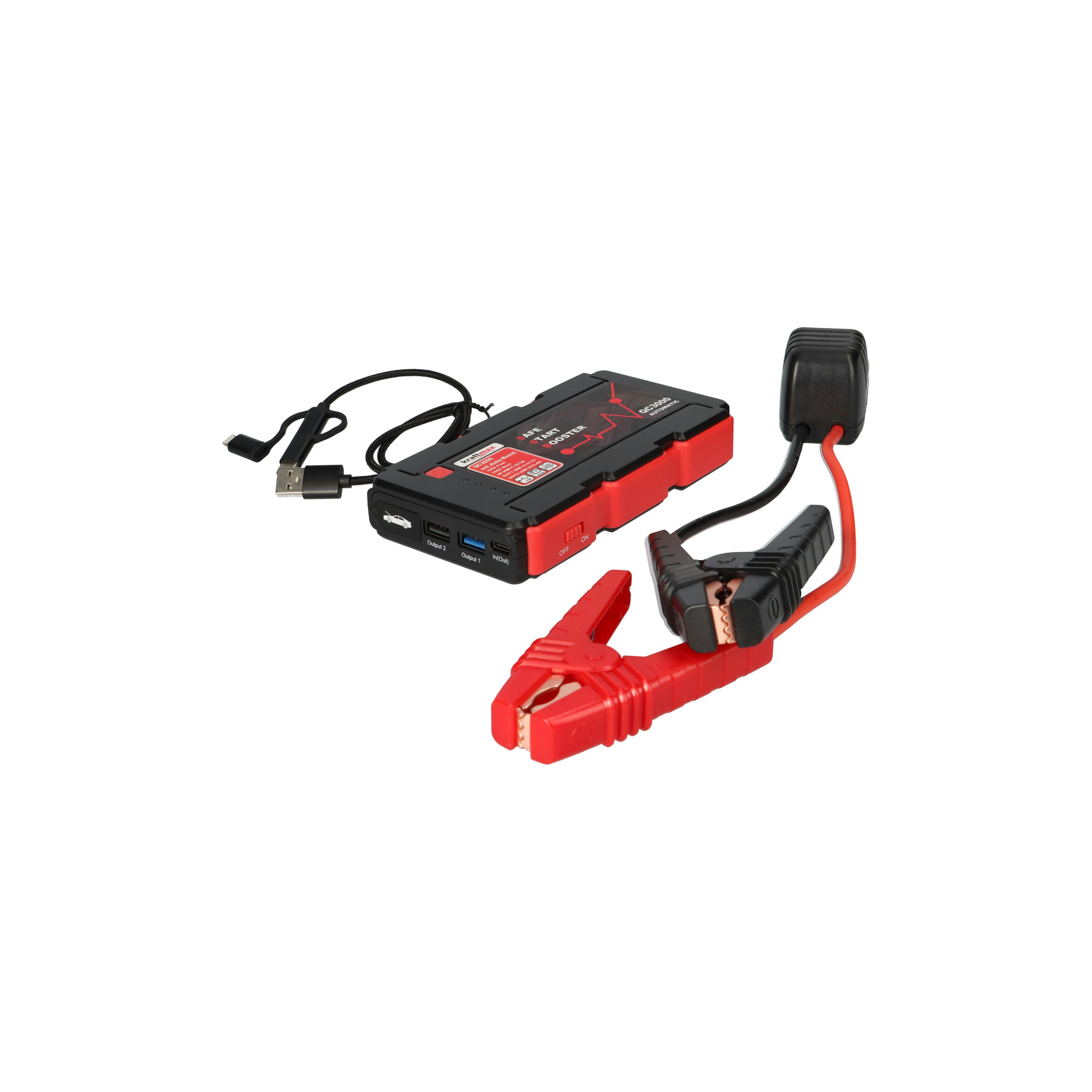 Kraftmax QC3000 Jumpstarter Powerbank KFZ Starthilfe mit Auto