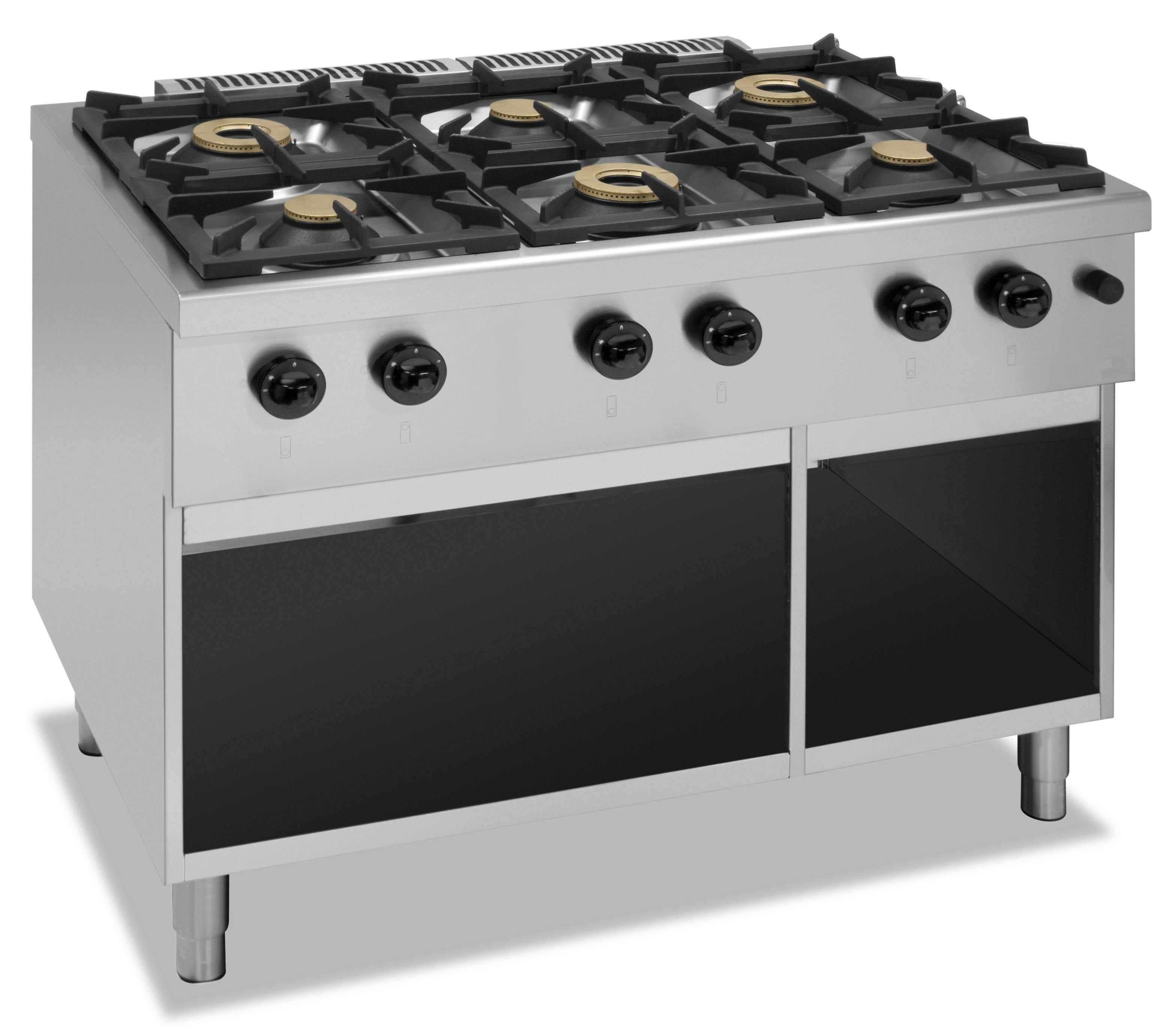 MORGAN 6 Flammen Gasherd mit Unterbau offen | METRO Marktplatz