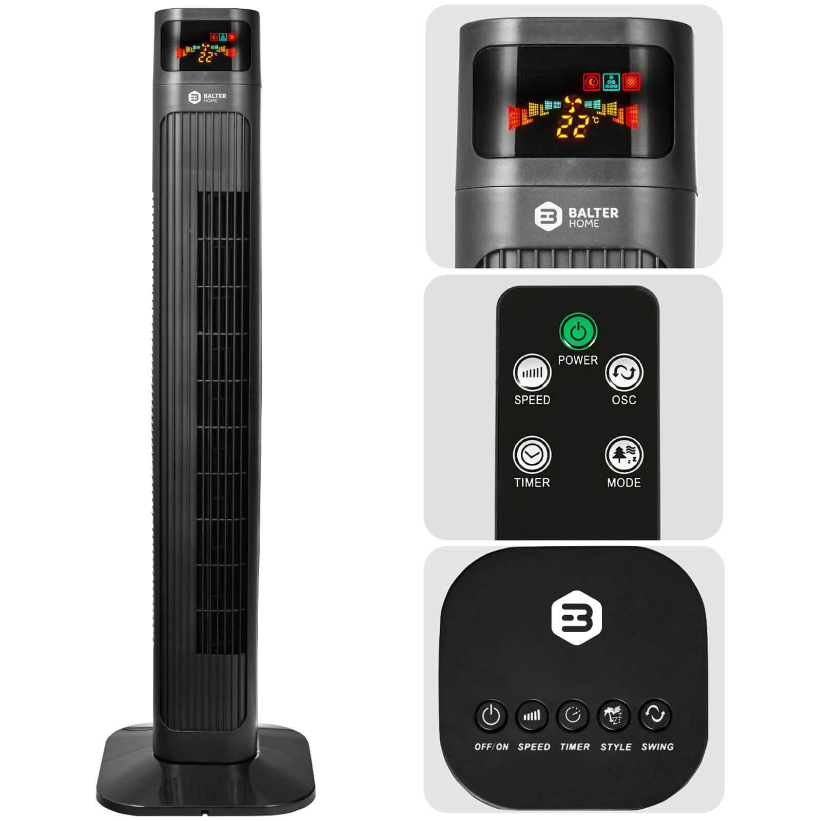 Turmventilator mit Fernbedienung 98cm Ventilator Timer Säulenventilator