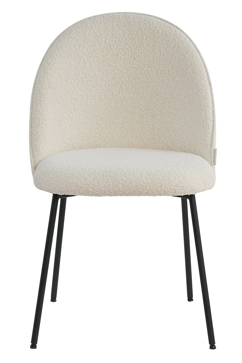 SIT Möbel Tom Tailor Stuhl 2er-Set | T-Bouclé Pad Chair | gepolstert beige|  Beine Metall schwarz | B57xT54xH52cm |02412-03 |Serie SIT&CHAIRS | METRO  Marktplatz