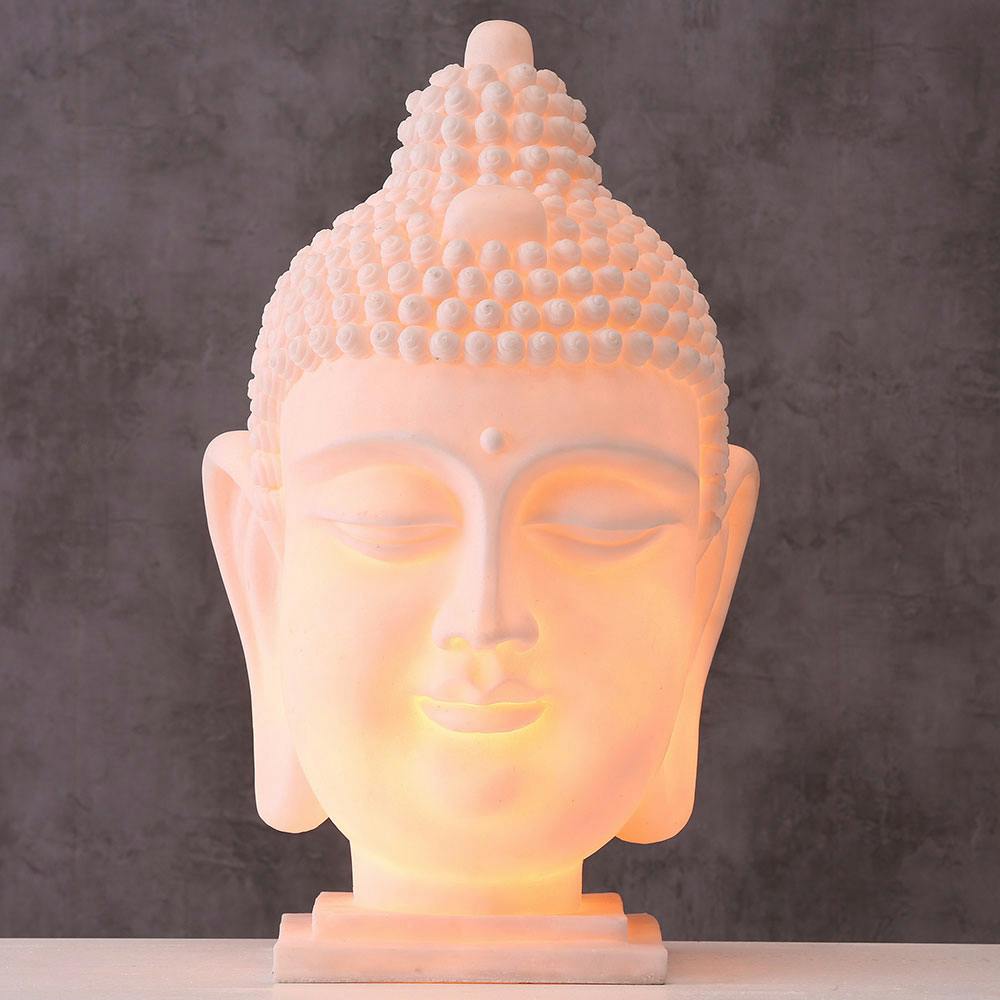 Tisch Lampe Buddha Kopf Gäste Zimmer Beleuchtung Asia Design Beistell Leuchte 