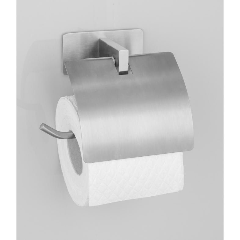 WENKO Marktplatz Genova Matt METRO Toilettenpapierhalter Deckel | mit Turbo-Loc®