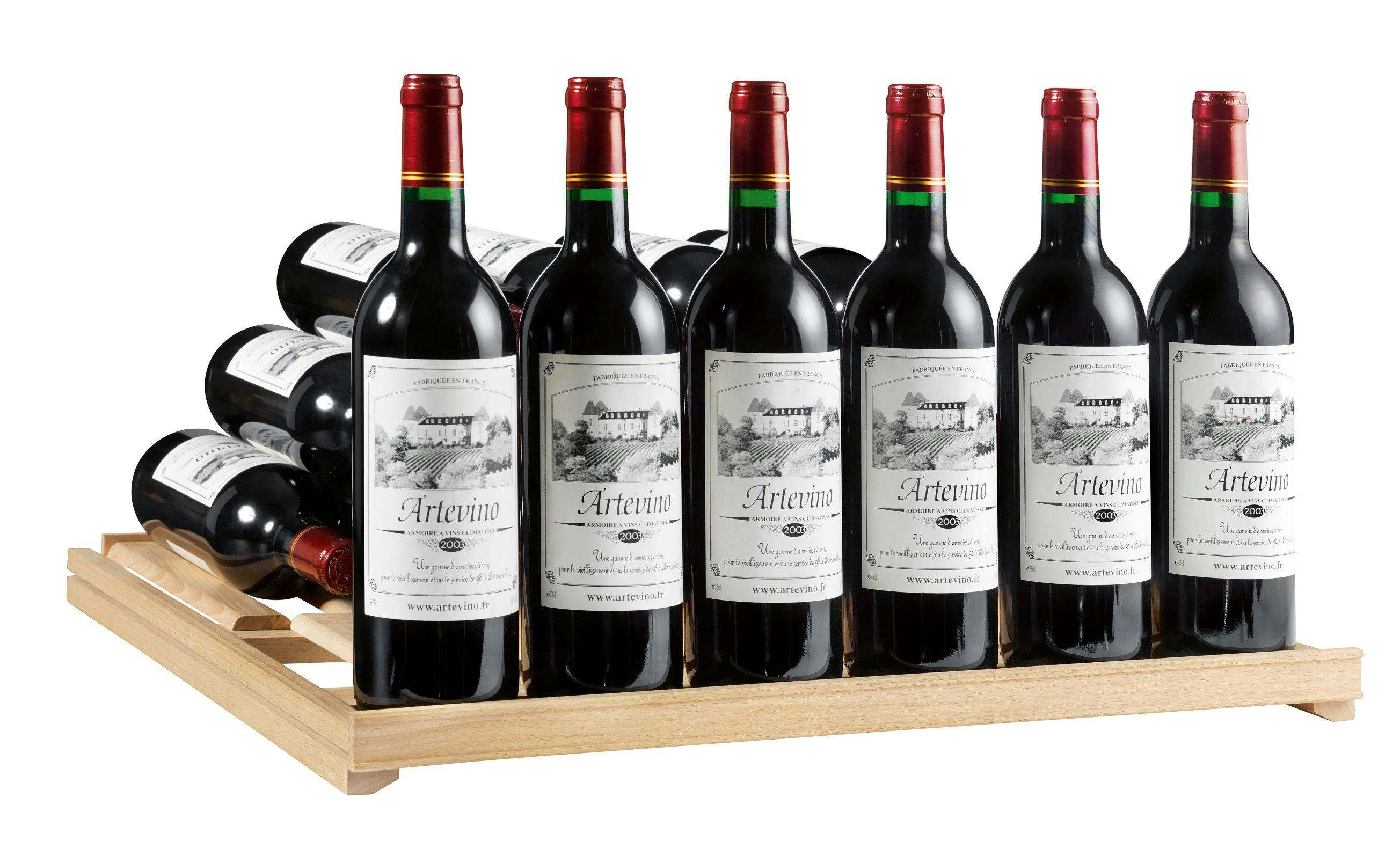 ArteVino Armoire à vin multifonction - 199 bouteilles - Porte Vitrée Cadre  Noir - OXG3T199NVN