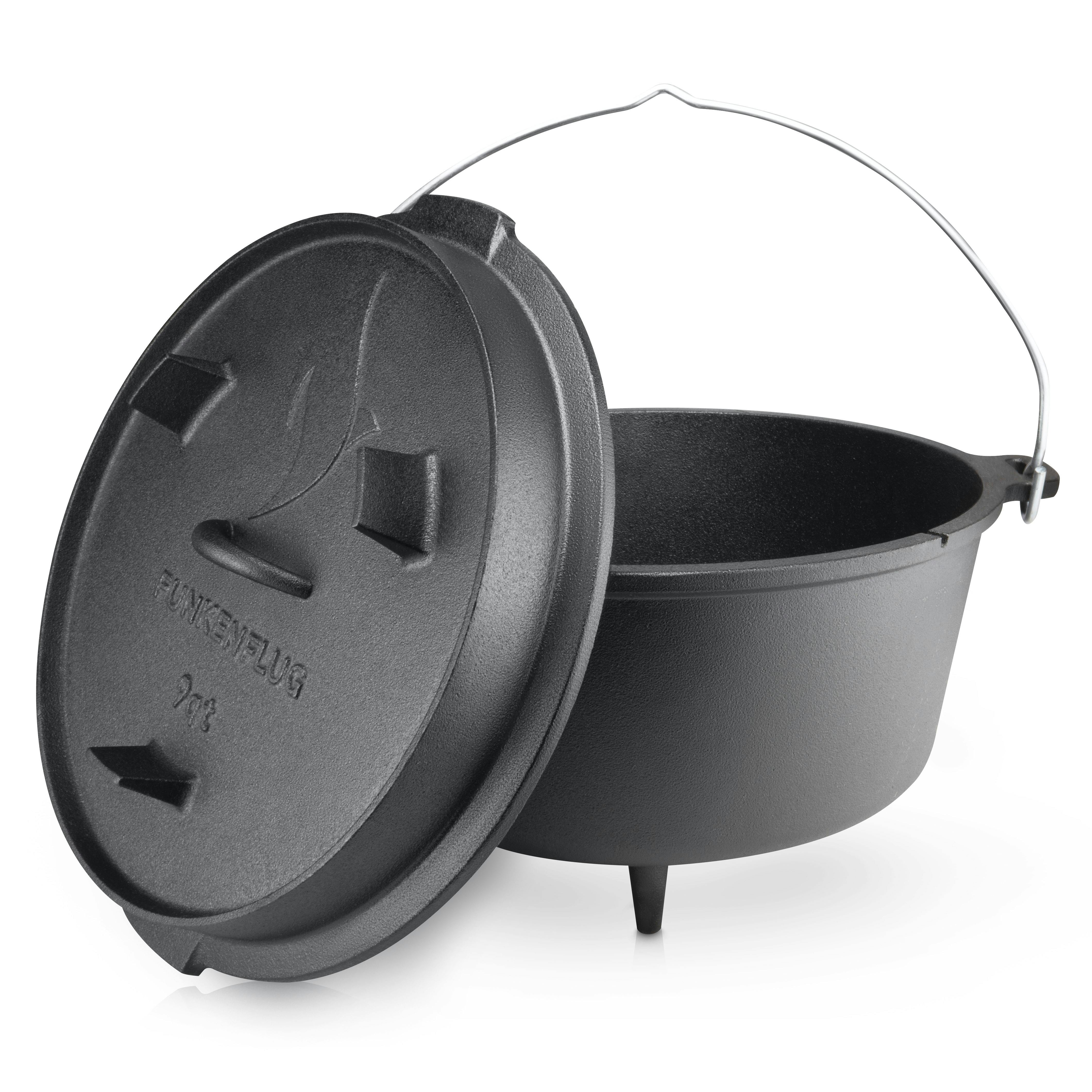 Eingebrannter Dutch Oven 9 Liter [9 QT] inkl. Zubehör Set METRO
