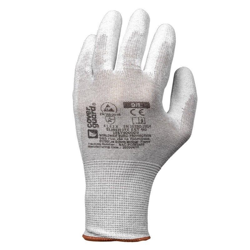 Coverguard - Gants manutention blanc en polyester enduit PU EUROLITE 6020  (Pack de 10) - Carbonn