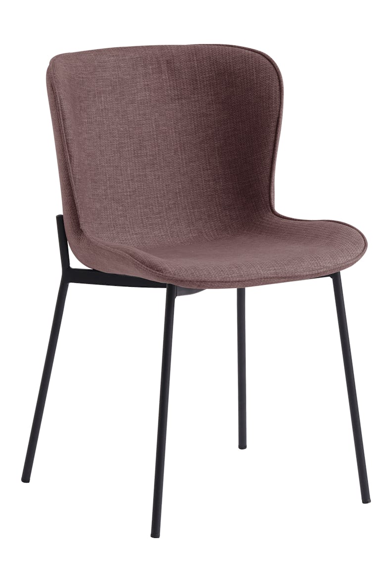 SalesFever Esszimmerstuhl 2er Set | Sitzschale Strukturstoff | Stuhlbeine  Metall | B 48 x T 56 x H 79 cm | rot-schwarz | METRO Marktplatz | Schalenstühle