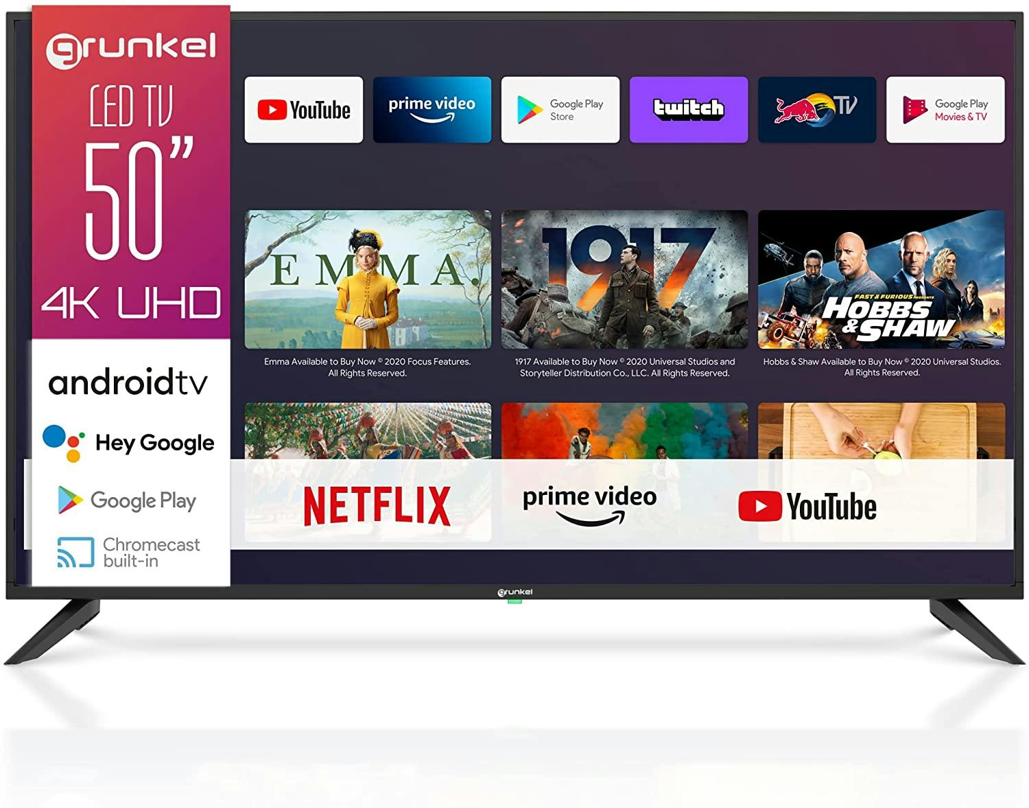 GRUNKEL LED5021GOO Televisor De 50" Negro Android Tv MAKRO Marketplace