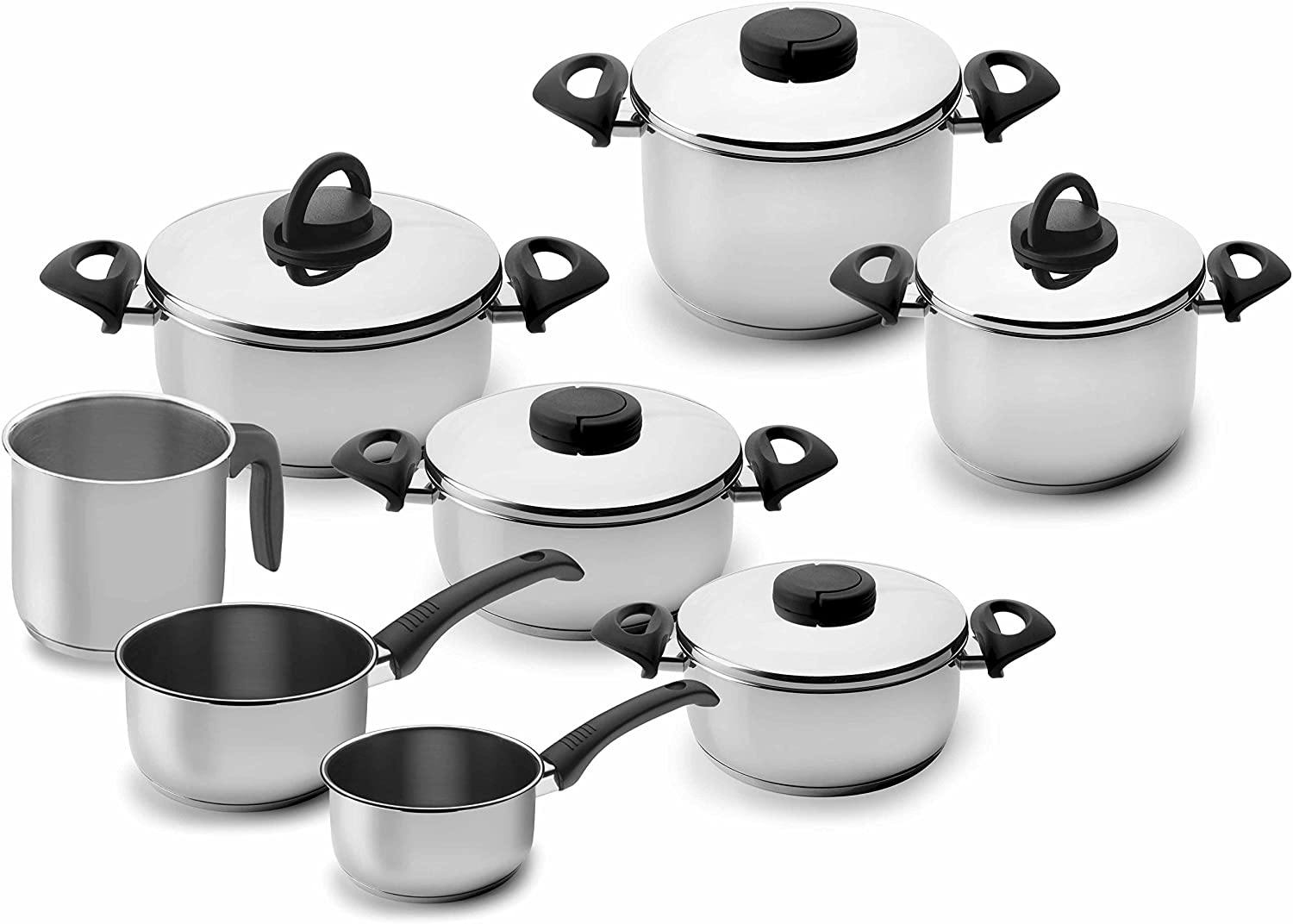 LACOR 85922 Topfdeckel 22cm | Edelstahl 18/10 | Dreifach Sandwichboden | Profi Qualität