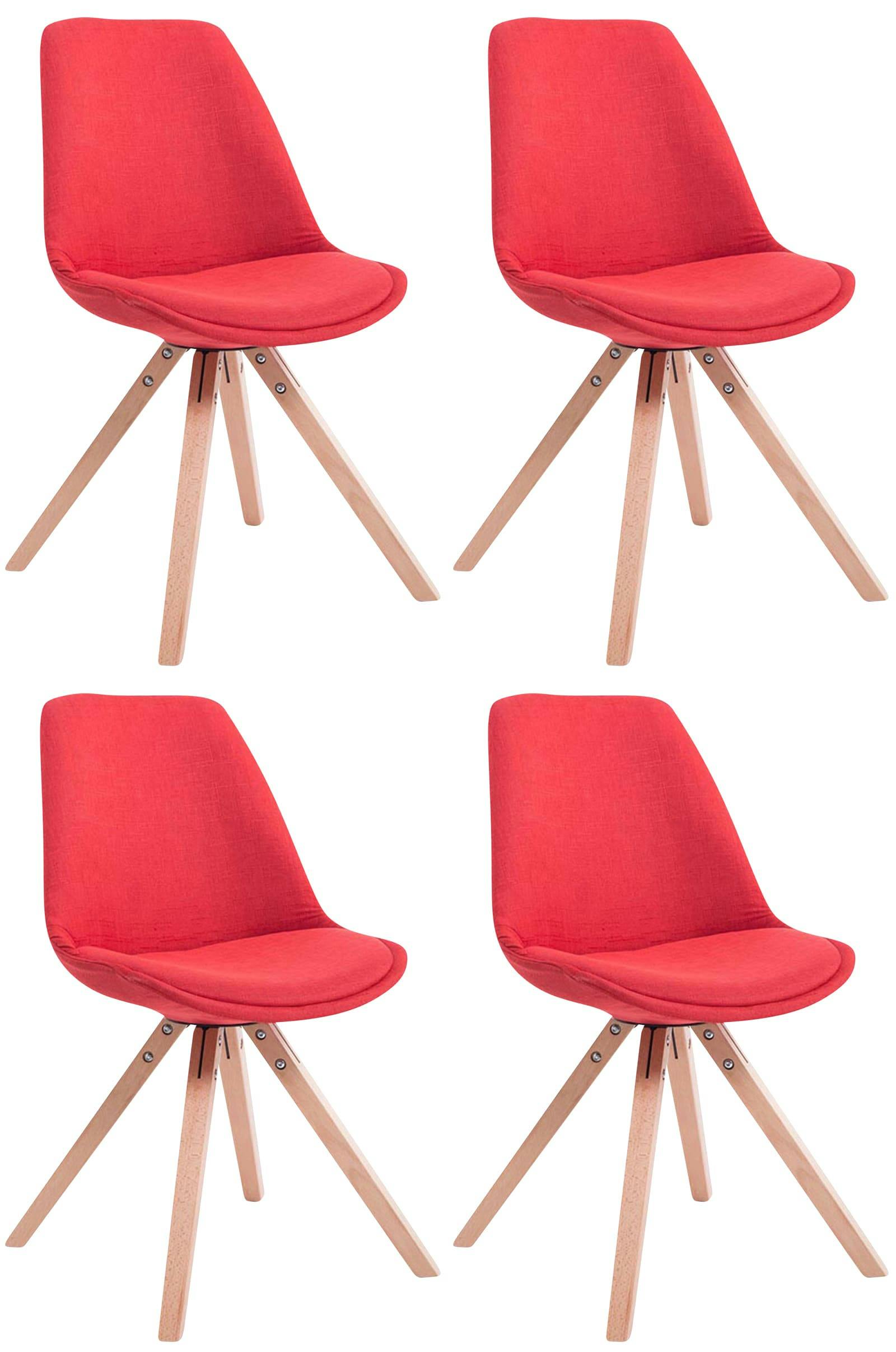 Set van eetkamerstoelen Toulouse stof vierkant rood | MAKRO Webshop