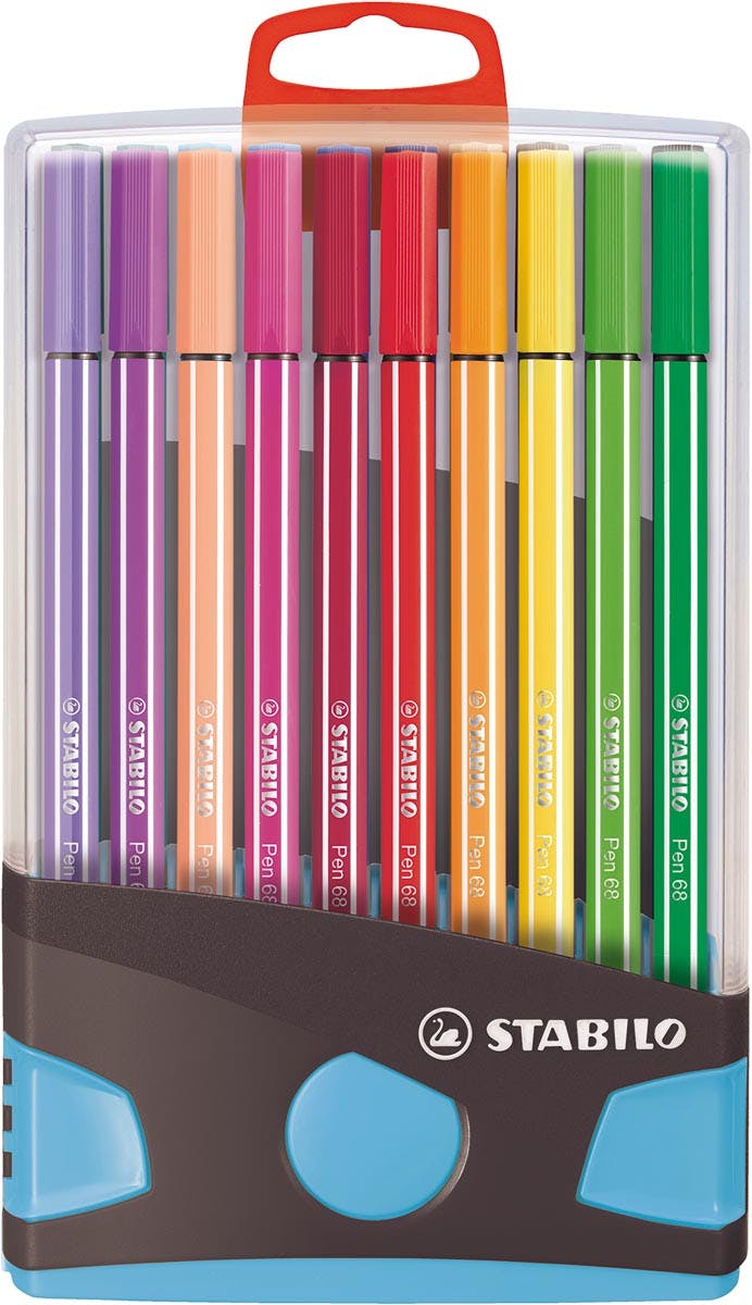 STABILO Pen 68 - stylo feutre premium - ColorParade - rouge/bleu - avec 20  couleurs