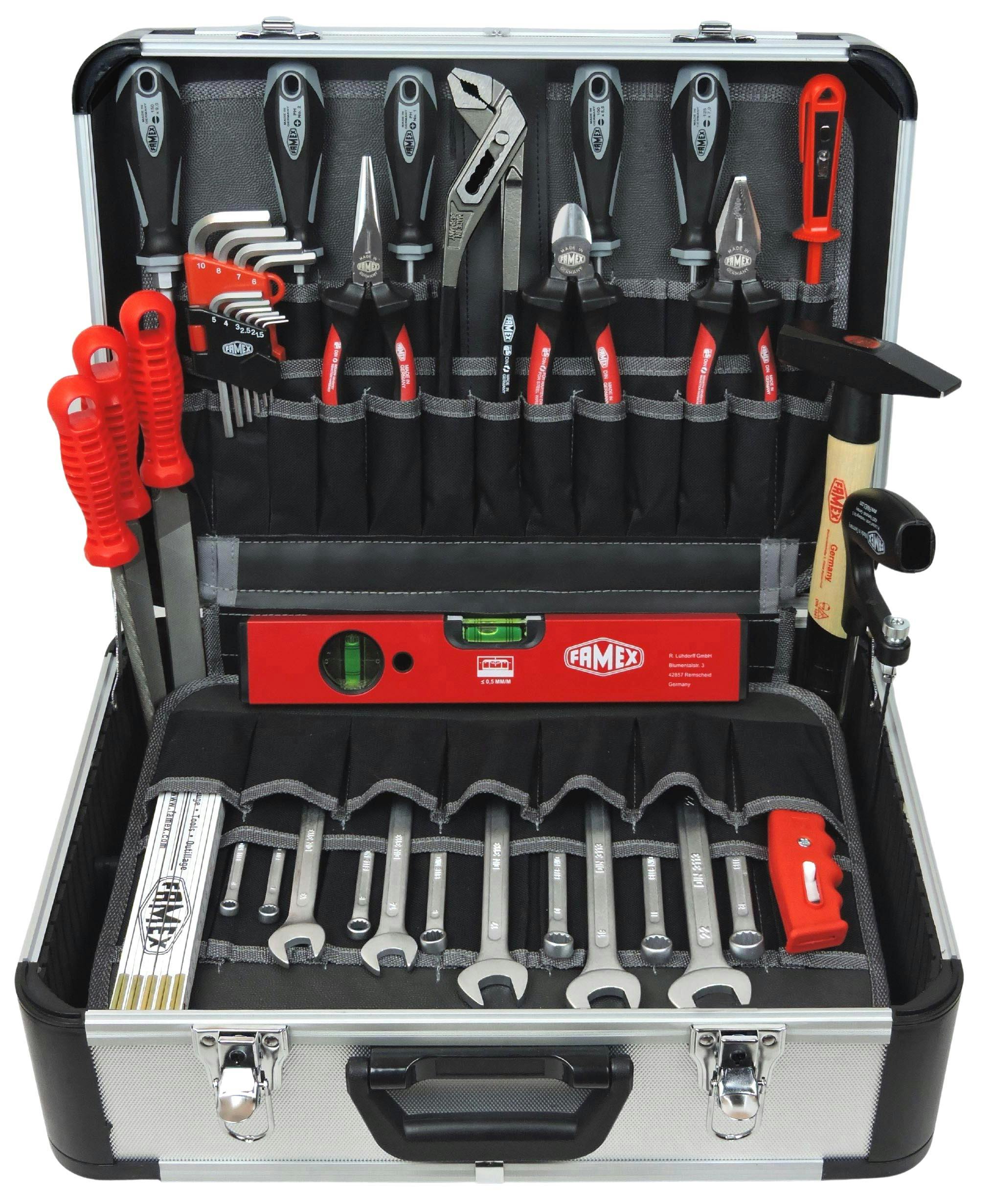 Werkzeugkoffer Werkzeug bestückt FAMEX 429-88 Marktplatz Alu METRO - mit Set PROFFESIONAL |