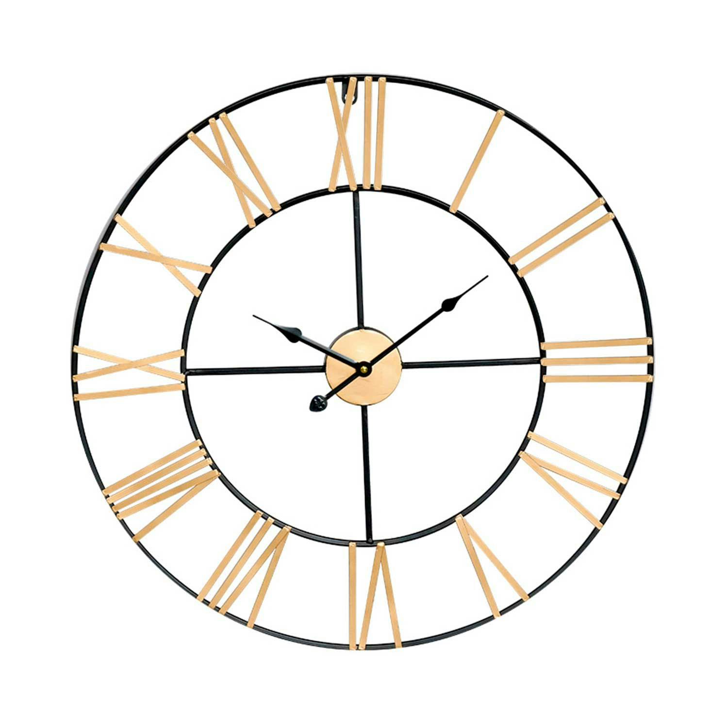 Reloj de Pared Vintage Negro/Dorado Ø27.3 cm Thinia Home