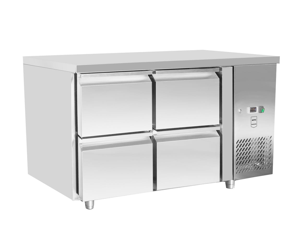 METRO Professional Banco Refrigerato GCC21004D, Acciaio Inox, 136 X 70 ...