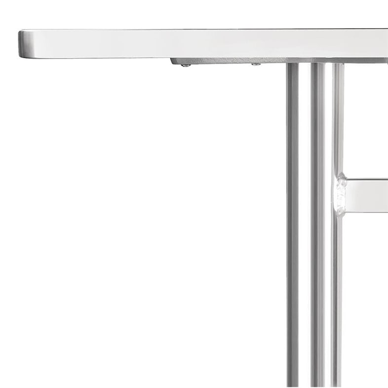 Mesa rectangular Bolero de acero inox y borde de aluminio 120cm.x60cm. U432