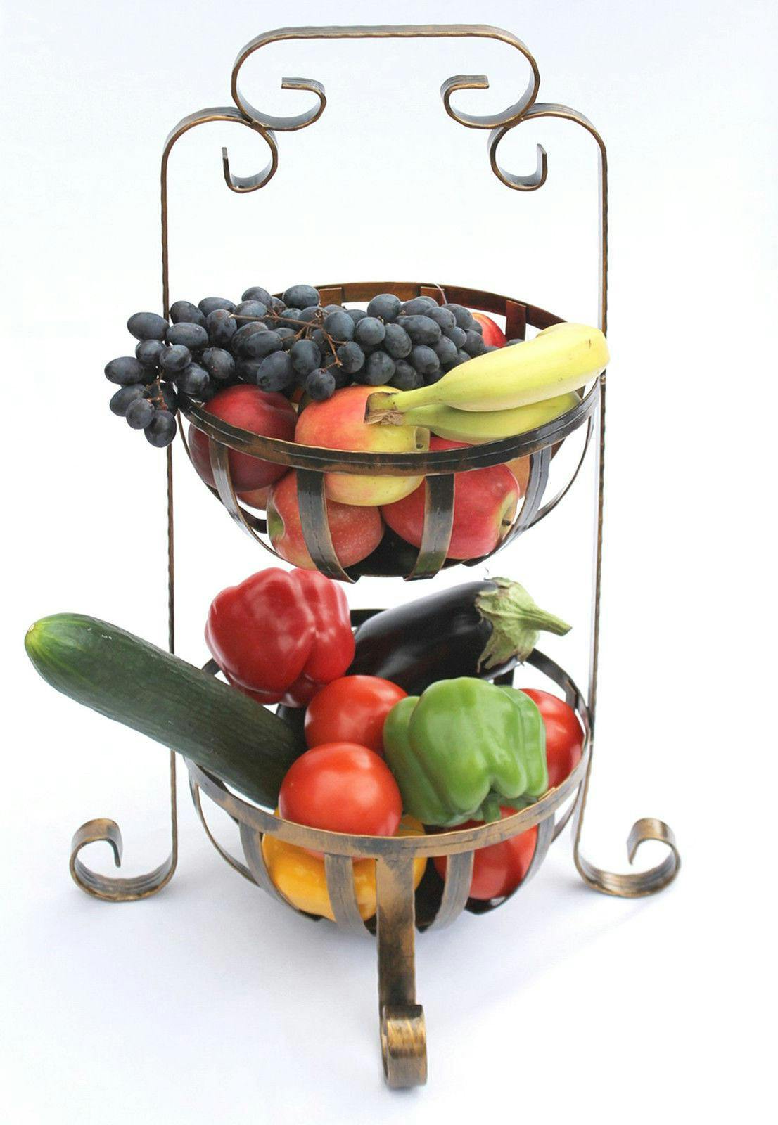 Etagere Obstkorb 10-320 Gemüsekorb 62 cm Küchenregal mit 2 Körbe Obstschale  Korb | METRO Marktplatz | Obstschalen
