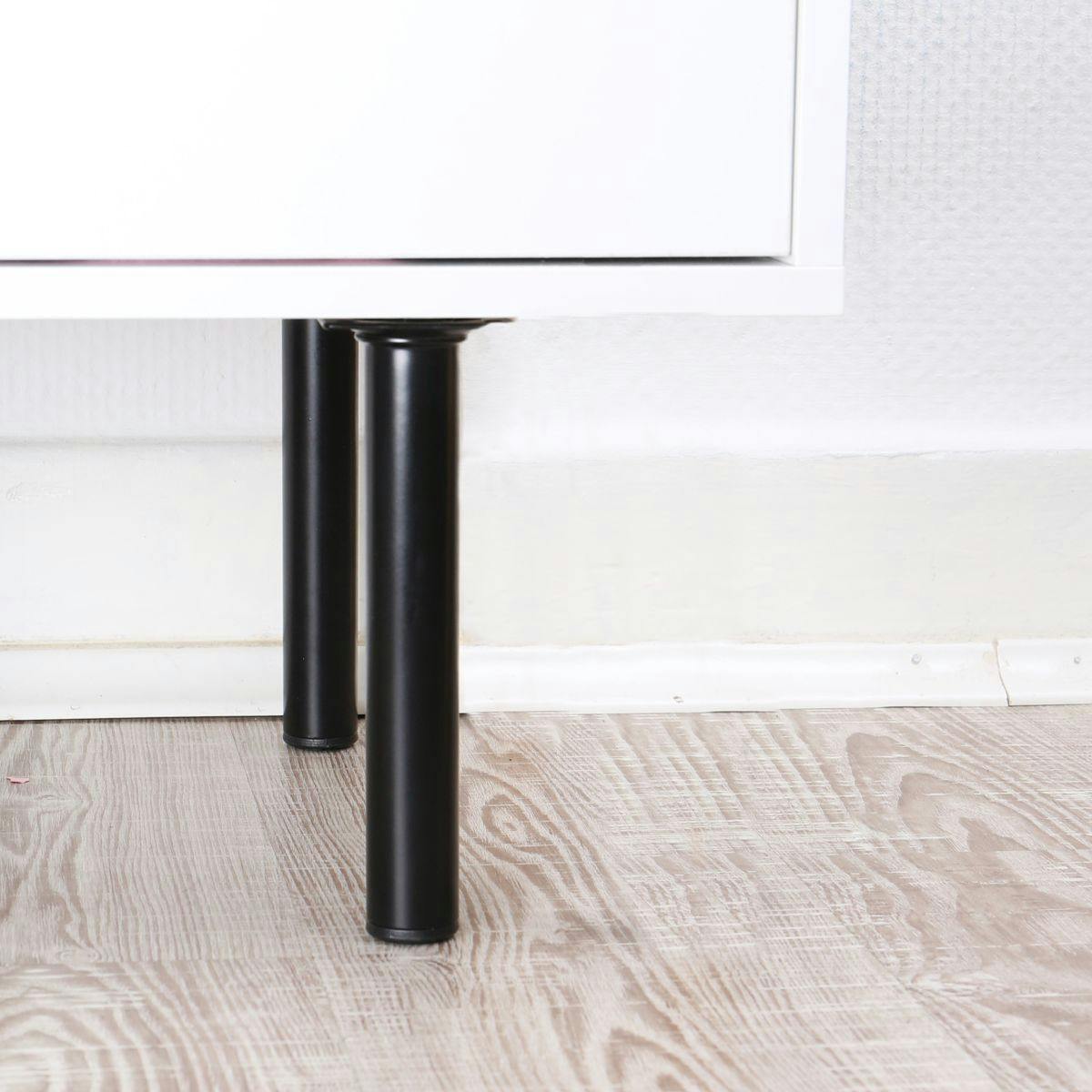 4er Set Tischbeine Möbelfüße Tischstempel Schwarz ø 80mm verschiedene Höhen 