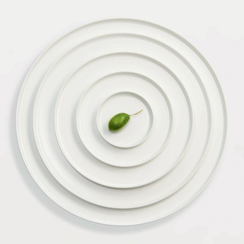 Yodeco plat de service porcelaine blanche - D-32 cm - Oco