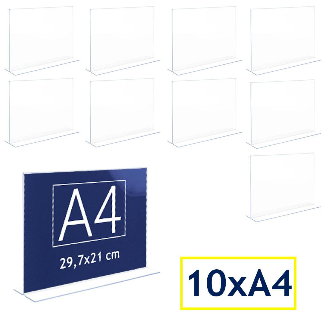 10pz Porta Menu Da Tavolo Formato A4 Verticale, Espositori In Plexiglass  Trasparente Con Base A L, Espositori Da Tavolo Portalistino Per Menu, QR  Code