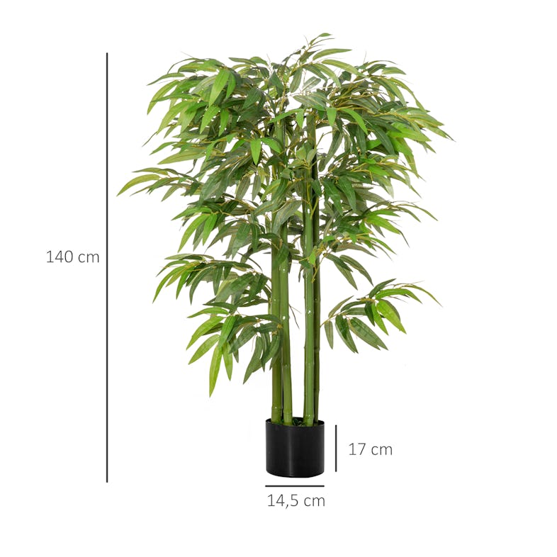 Outsunny Árbol de Ficus Artificial de 145 cm de Altura 756 Hojas