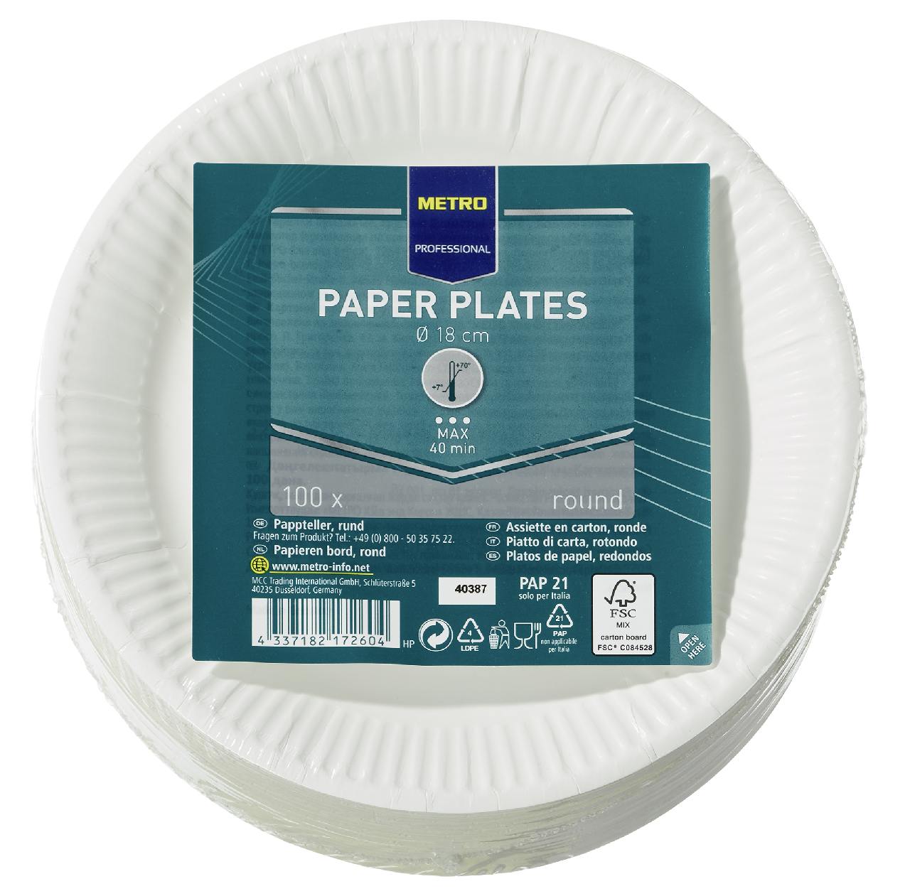 Assiette ronde blanche en pulpe 3 compartiments x 50 unités au meilleur  prix