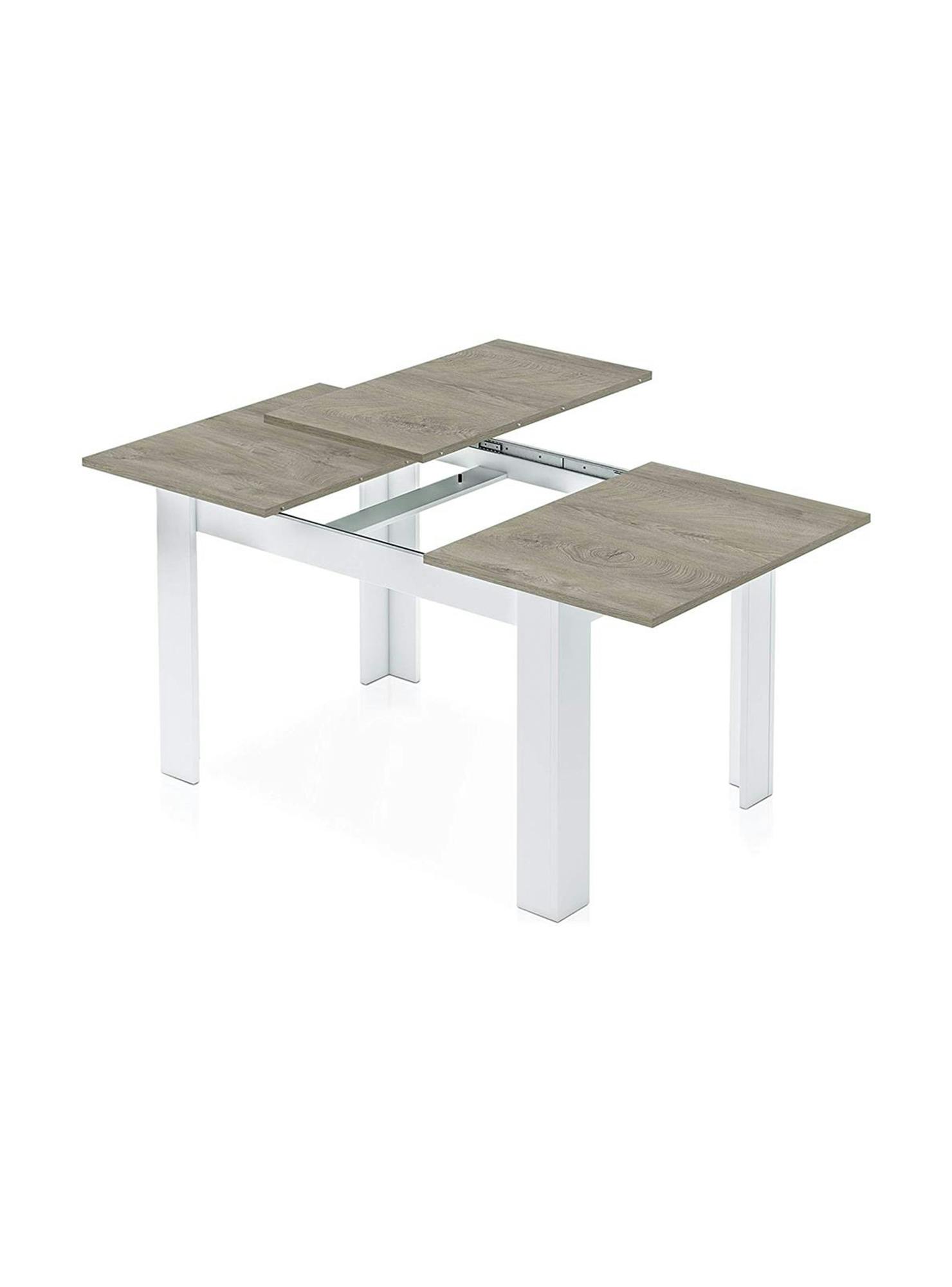 Dmora Tavolo allungabile Midland, Consolle estensibile per sala da pranzo,  140/190x90h78 cm, Rovere Grigio e Bianco