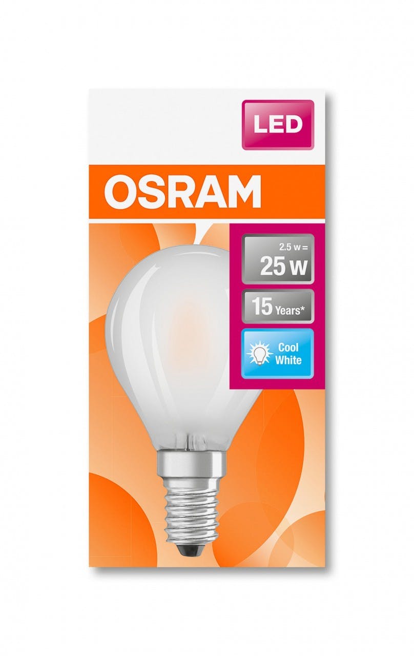 OSRAM LED STAR CLASSIC P 25 FS Warmweiß Filament Matt E27 Tropfen 