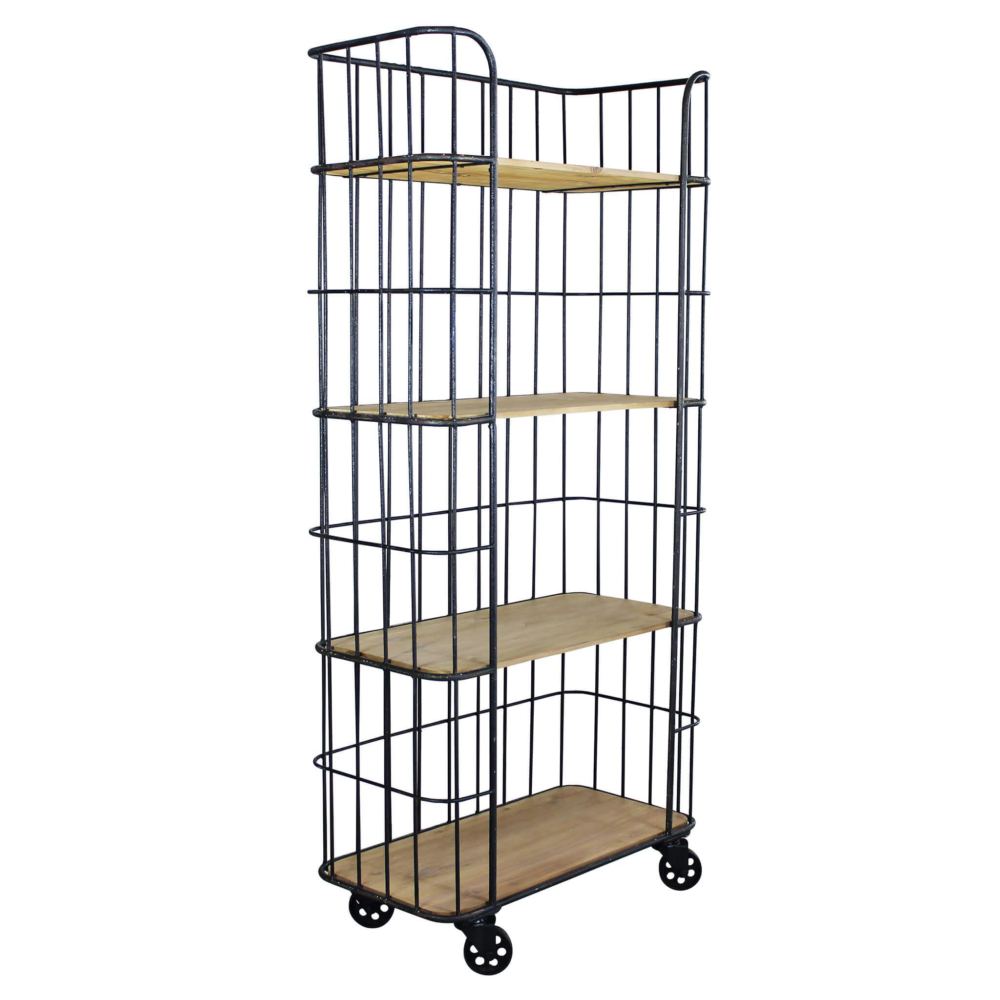 Scaffale Stile Industrial in Legno e Metallo H.86 cm