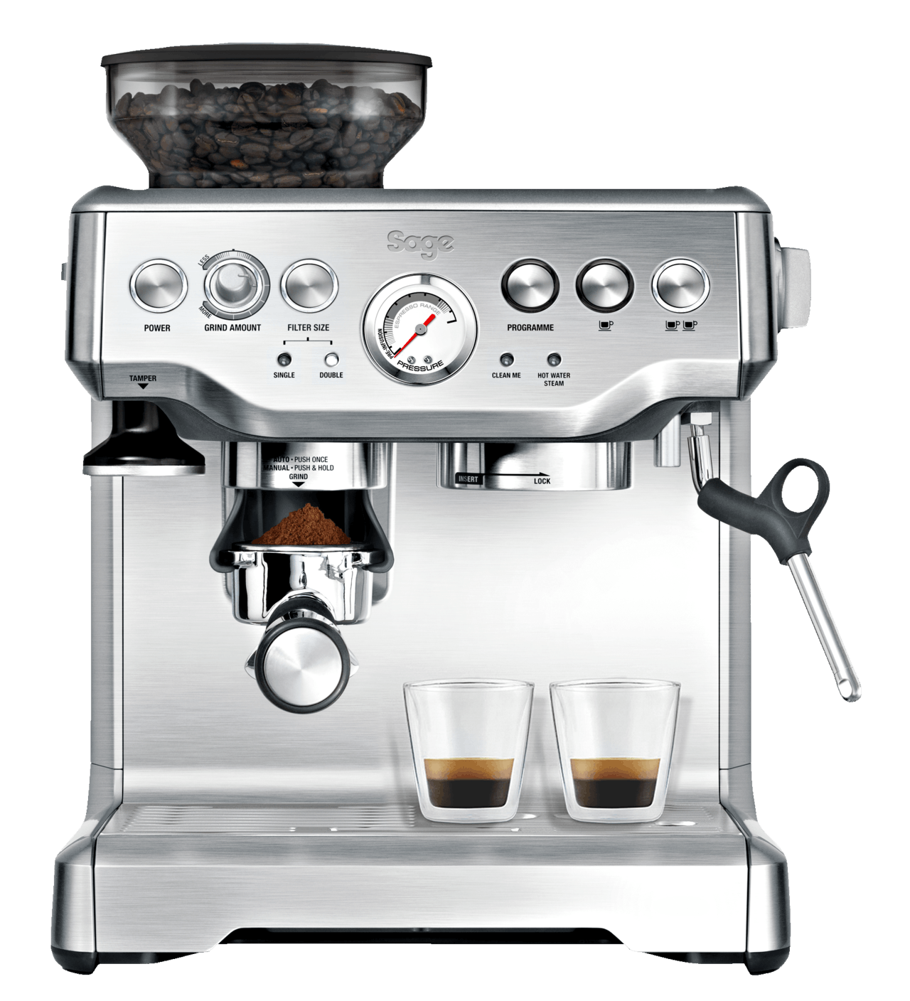 cafetera espresso manual molinillo 15 bar barista express sage  ses875bss2eeu1a