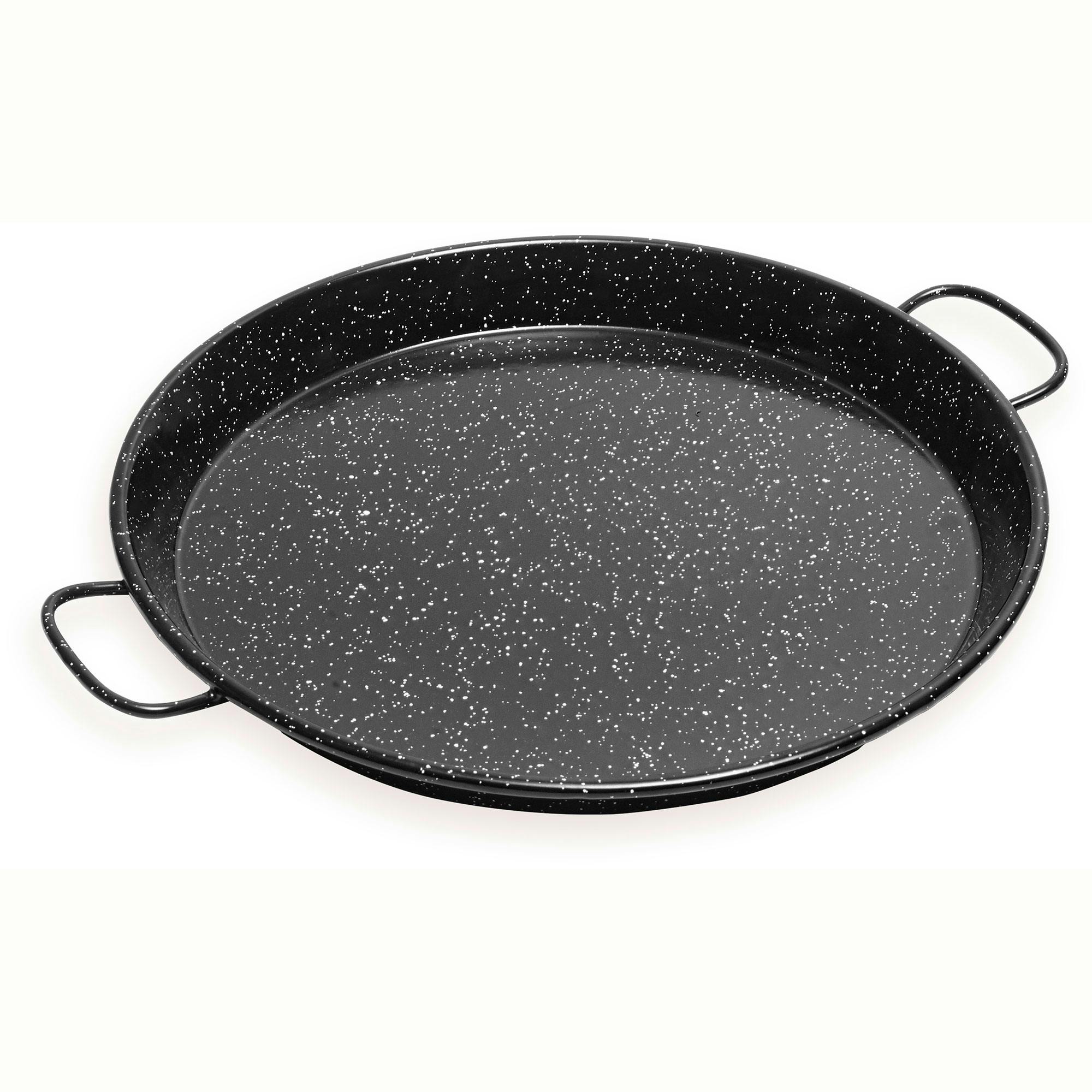 Briebe PAN46 Padella per Paella Valenciana da 46cm, Acciaio Smaltato  Antiaderente 12 Porzioni, Nero