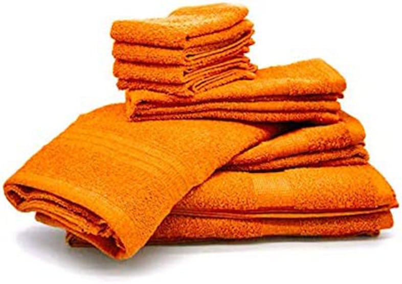 Set 10 PEZZI di asciugamani Bassetti Arancione 100% Cotone di alta qualità