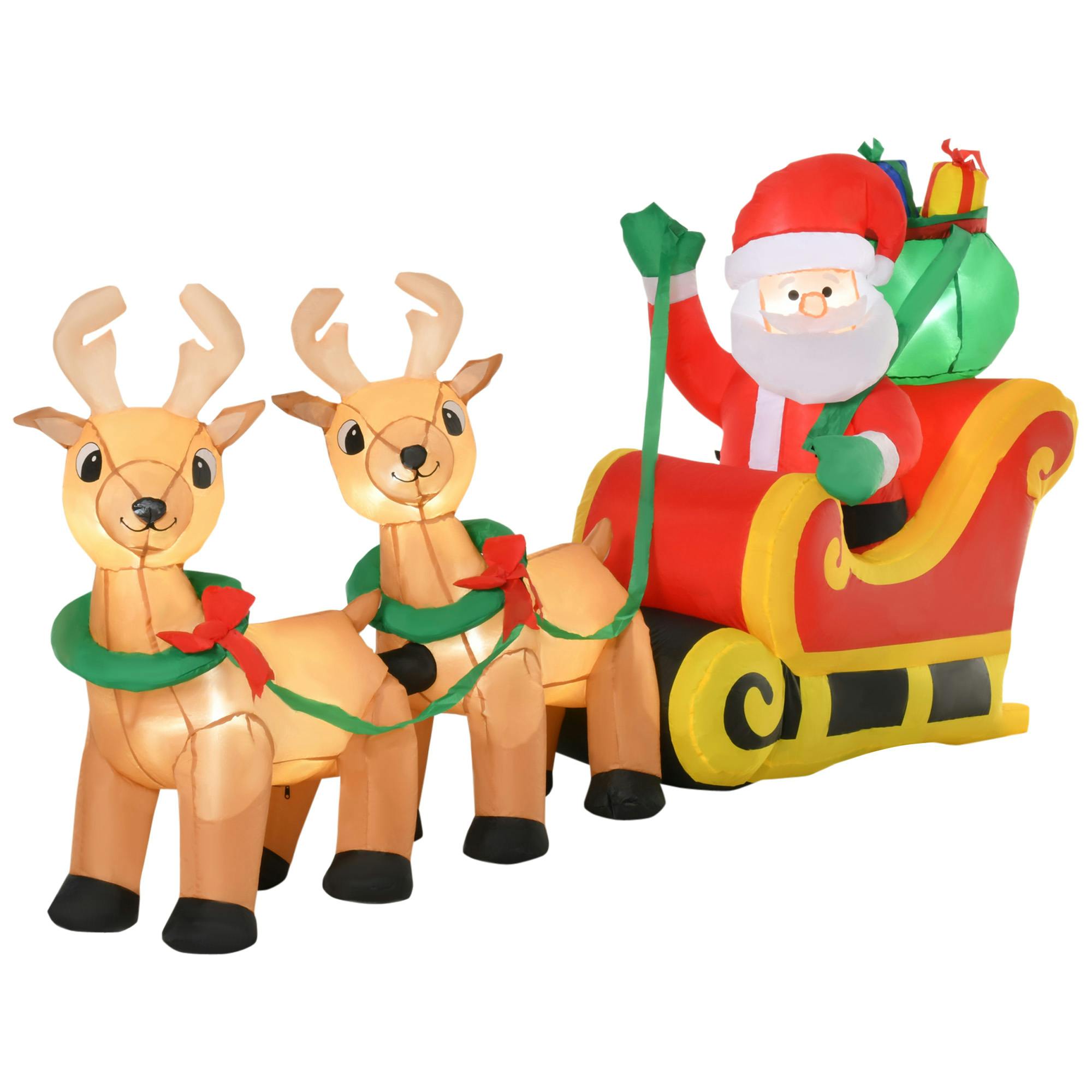 HOMCOM Papá Noel Inflable con Trineo y Renos con Luces LED Decoración de  Navidad para Exterior Aire Libre con Inflador 240x57x112 cm Multicolor |  MAKRO Marketplace