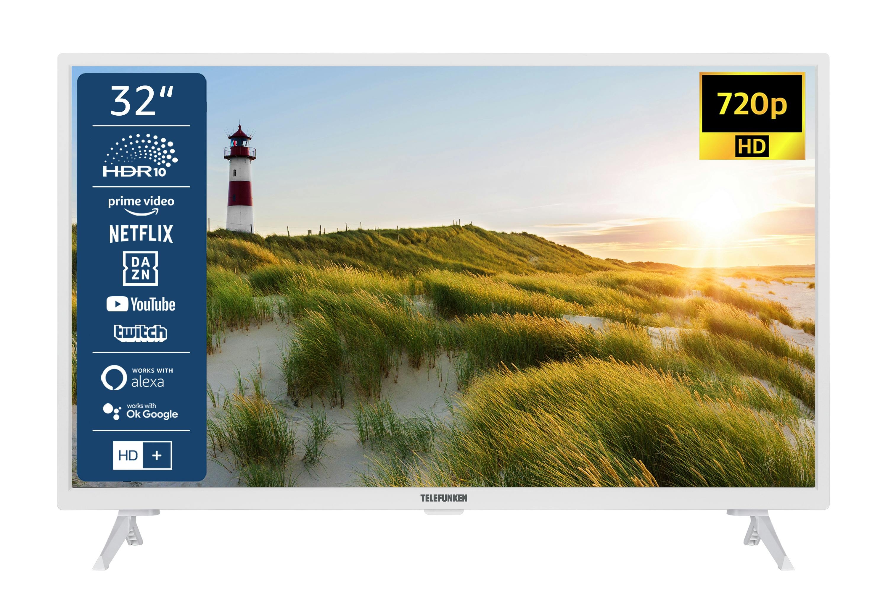 (HD HDR, Fernseher/Smart | HD+ Monate 32 TELEFUNKEN Ready, TV Triple-Tuner) Inkl. 6 Zoll Marktplatz - METRO XH32SN550S-W [2023]