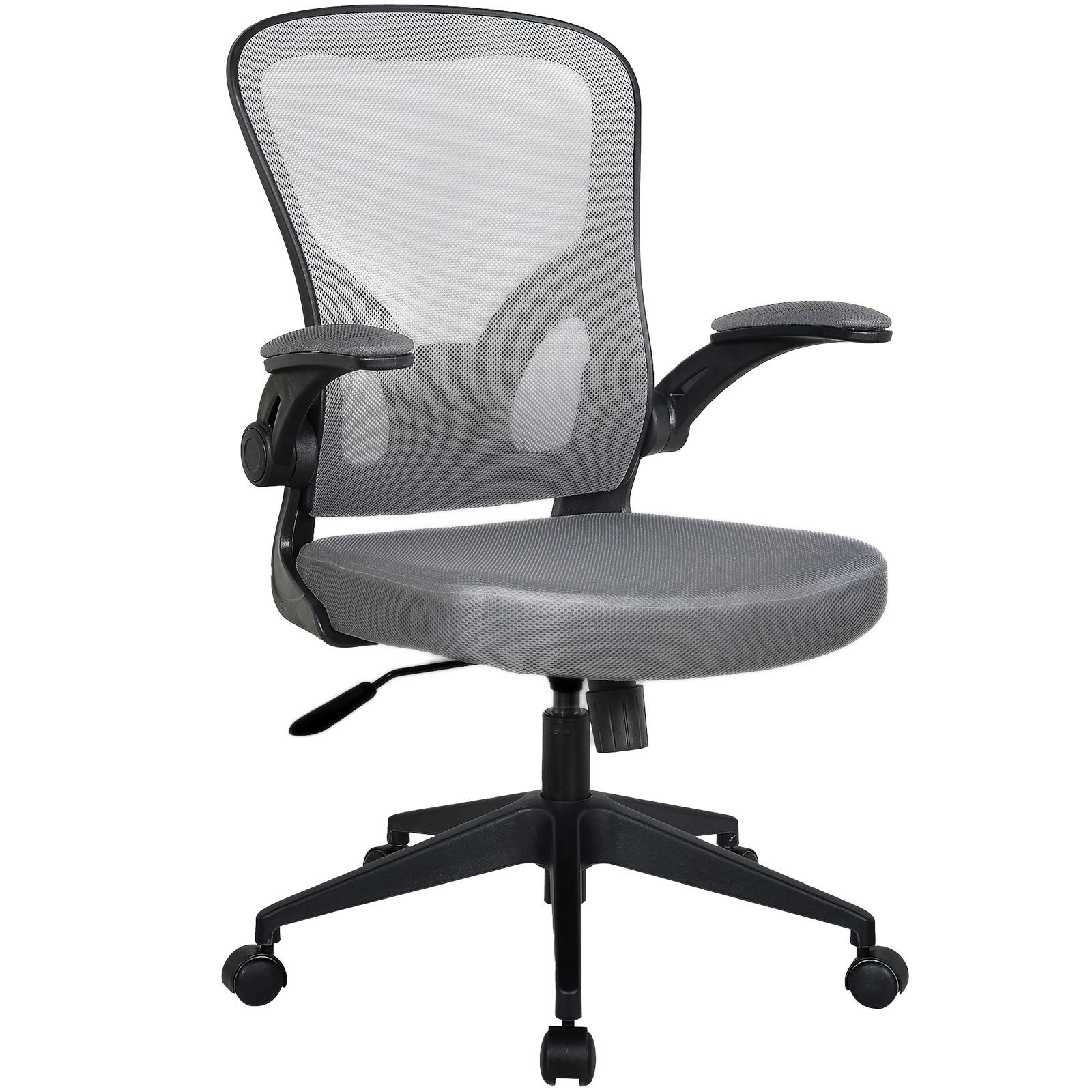 Bürostuhl Ergonomisch Drehstuhl Schreibtischstuhl Mesh Netzstoff office  Stuhl Schwarz / Grau ohne Kopfstütze