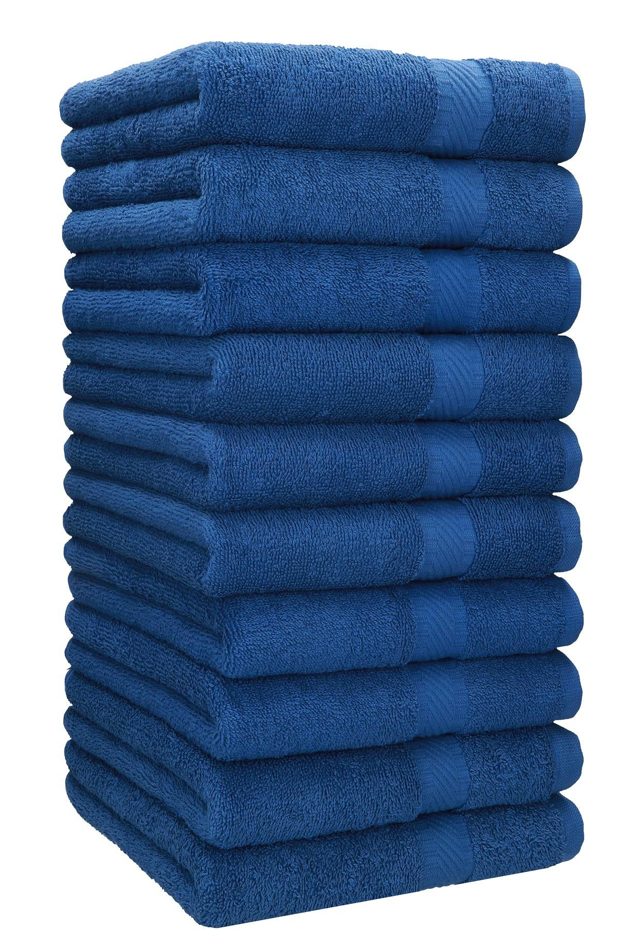 Betz 6 Stück Handtücher PALERMO 100% Baumwolle Handtuch-Set weiß und anthrazit 