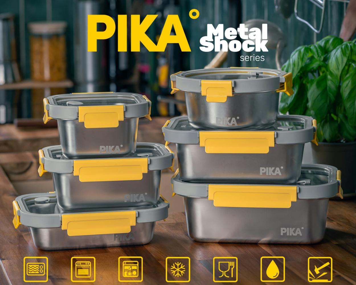 Set Batch cooking 5x Boîte inox alimentaires - PIKA