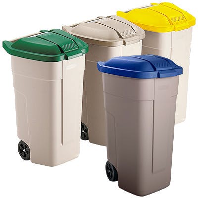 Rubbermaid Container 100l beige mit Deckelgrün, 1 Stück | METRO Marktplatz