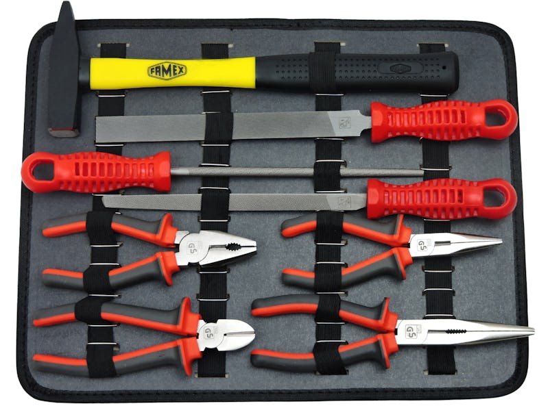 FAMEX 743-51 Alu Werkzeugkoffer gefüllt mit Werkzeug und Steckschlüsselsatz  - Werkzeugkasten bestückt | METRO Marktplatz