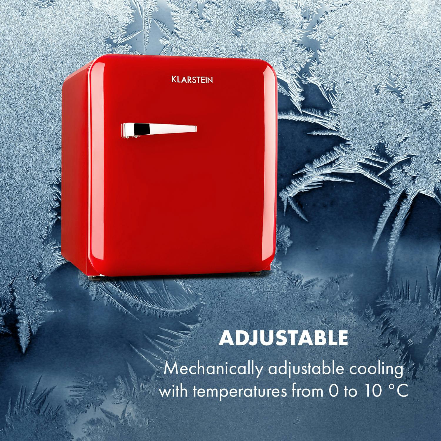 Audrey Mini 2in1 Kühlschrank EEC F Gefrierfach LED Rot