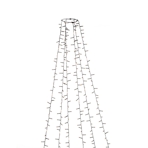 Konstsmide Micro LED Baummantel m. Ring, 6 Stränge à 180 gefrostete Dioden, 8h Timer, 1080 bernsteinf. Dioden, Außen, schwarzes Kabel - 6651-830