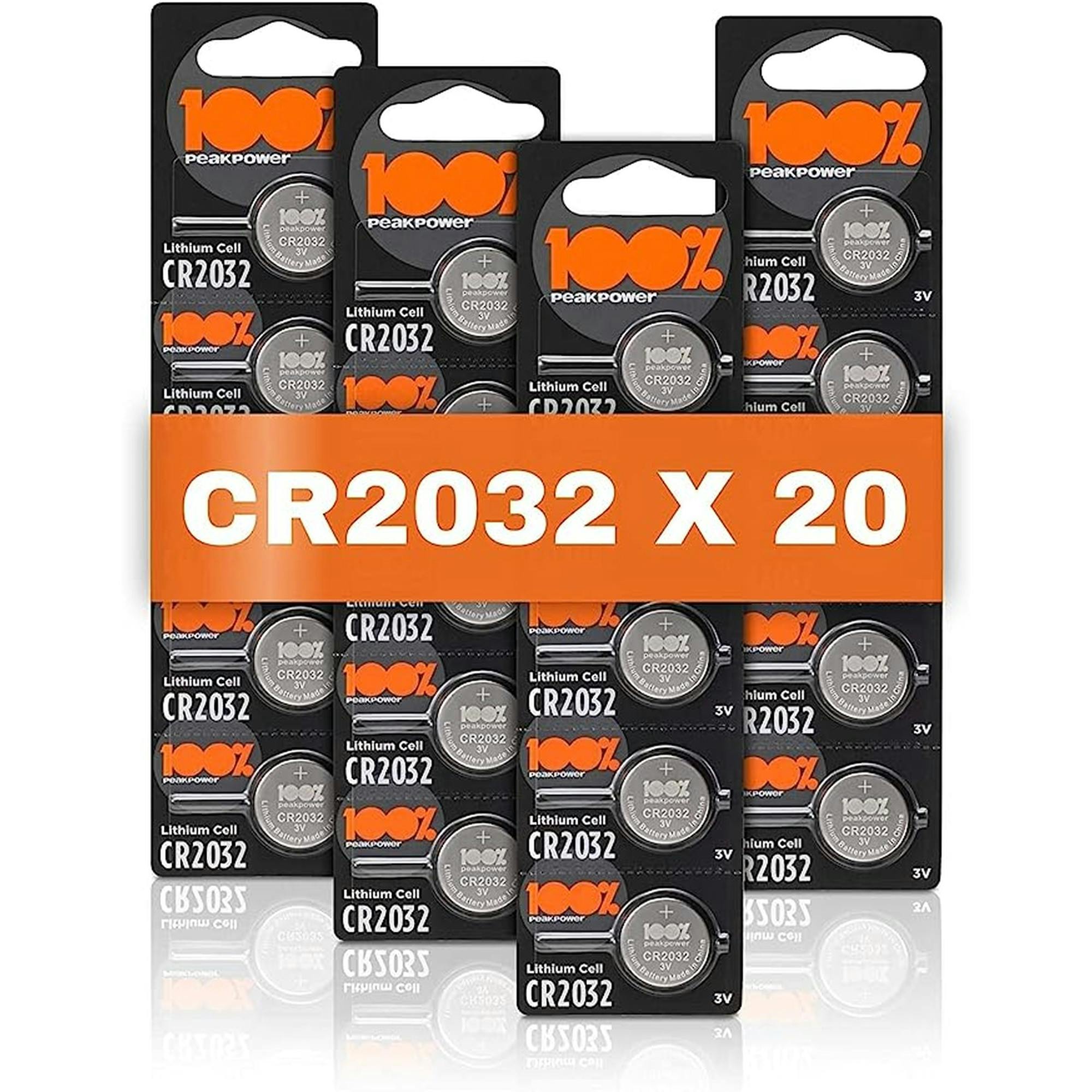 Pilas CR2032 - Paquete de 20 unidades GP Extra CR2032, 3V, Boton de litio  Duración Larga, Tecnología anti-fugas, Rendimiento elevado