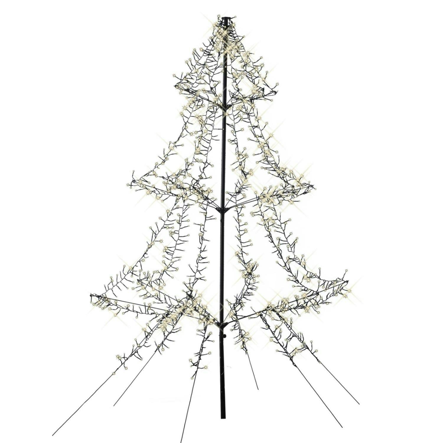 LED Leuchtbaum Weihnachtsbaum H: 2m funkelnd Timer aufklappbar Vorgarten