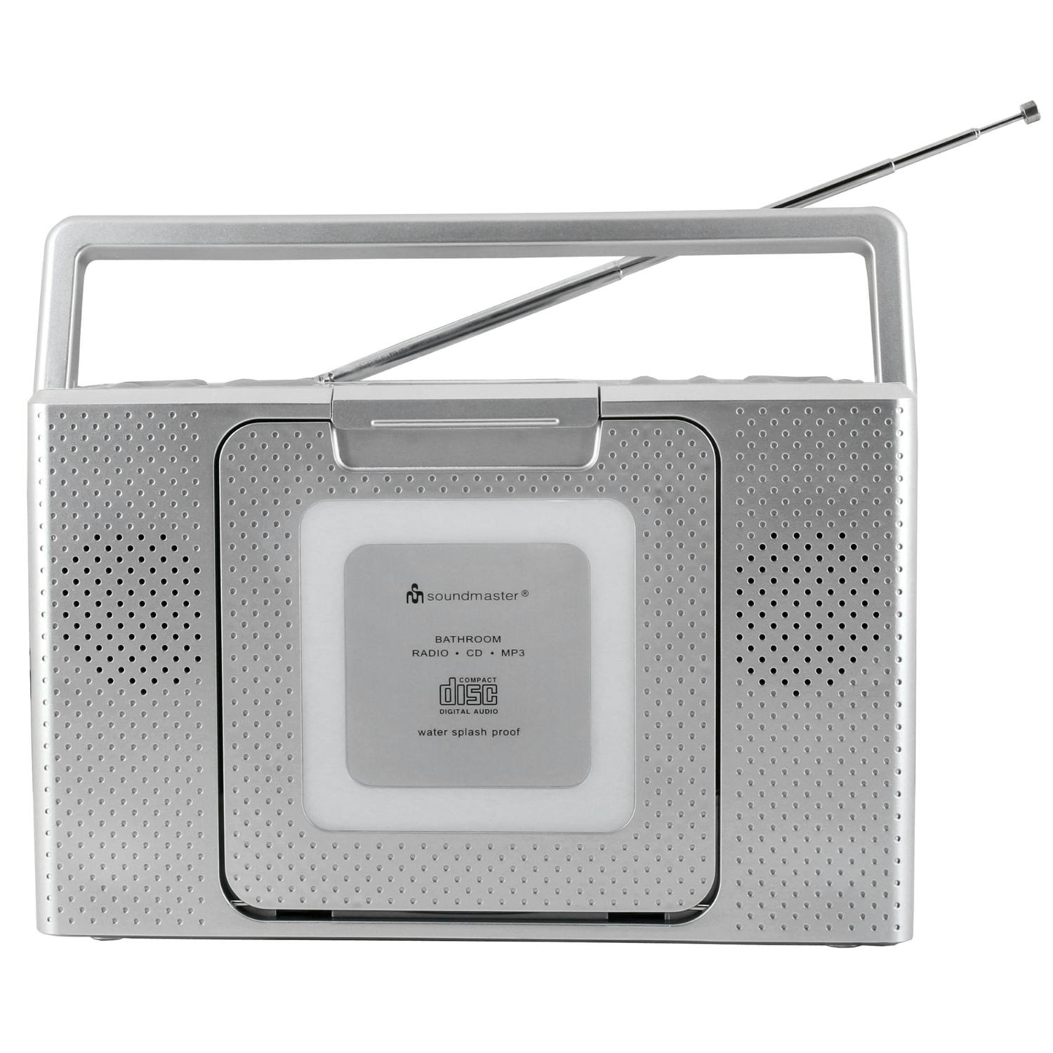 METRO spritzwassergeschützt Badradio IPX4 BCD480 | Küchenradio Uhr Marktplatz CD-Player Soundmaster
