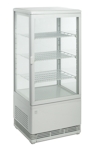 METRO Professional Kühlvitrine GGC2078, Kunststoff/ Glas, 42.8 x 38.6 x 96 cm, 78 L, Umluftkühlung, verstellbare Regale, Sicherheitsglas, weiß
