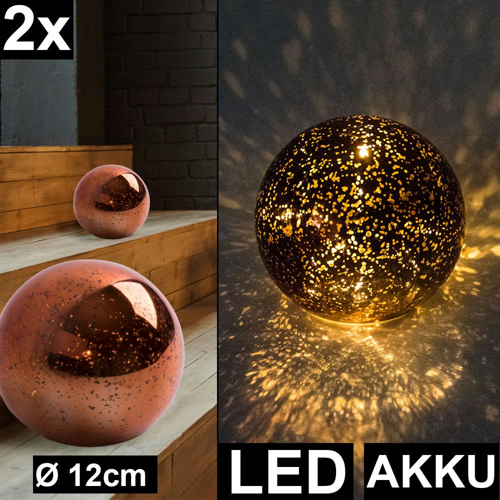 LED Design Tisch Lampe Deko Kugel Batterie Leuchte Gäste Zimmer Beleuchtung 